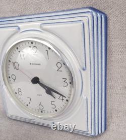Vintage Junghans Ceramic Wall Clock Retro Kitchen Blue White Clock German