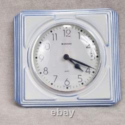 Vintage Junghans Ceramic Wall Clock Retro Kitchen Blue White Clock German
