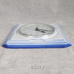 Vintage Junghans Ceramic Wall Clock Retro Kitchen Blue White Clock German