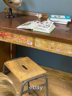 Vintage Kitchen Breakfast Bar/ Kitchen Table Island / School Lab Bench / Desk D