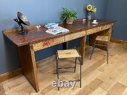 Vintage Kitchen Breakfast Bar/ Kitchen Table Island / School Lab Bench / Desk D