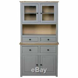 Vintage Kitchen Larder Cabinet Grey Large Pine Cupboard Storage Pantry Rustic