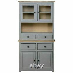 Vintage Kitchen Larder Cabinet Grey Large Pine Cupboard Storage Pantry Rustic UK