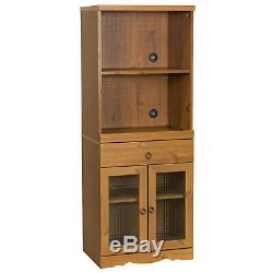 Vintage Kitchen Larder Cabinet Large Cupboard Storage Pantry Rustic Brown Unit