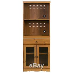 Vintage Kitchen Larder Cabinet Large Cupboard Storage Pantry Rustic Brown Unit