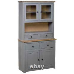 Vintage Kitchen Larder Cabinet OAKGrey Large Pine Cupboard Storage Pantry Rustic