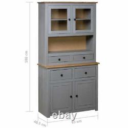 Vintage Kitchen Larder Cabinet OAKGrey Large Pine Cupboard Storage Pantry Rustic