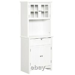 Vintage Kitchen Larder Cabinet White Large Cupboard Storage Pantry Rustic Unit