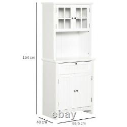 Vintage Kitchen Larder Cabinet White Large Cupboard Storage Pantry Rustic Unit