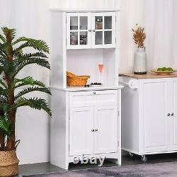 Vintage Kitchen Larder Cabinet White Large Cupboard Storage Pantry Rustic Unit