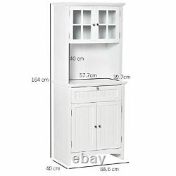 Vintage Kitchen Larder Cabinet White Large Cupboard Storage Pantry Rustic Unit