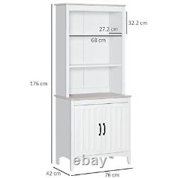 Vintage Kitchen Larder Cabinet White Large Cupboard Storage Pantry Rustic Unit