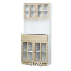 Vintage Kitchen Larder Cabinet White Oak Cupboard Storage Pantry Rustic Unit