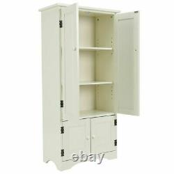 Vintage Kitchen Pantry Larder White Cabinet Cupboard Storage Unit Shelves Wooden