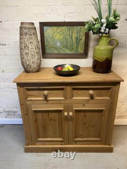 Vintage Kitchen Pine Cupboard Solid Wood Pantry Drawers Cutlery Side Table Stora
