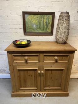Vintage Kitchen Pine Cupboard Solid Wood Pantry Drawers Cutlery Side Table Stora