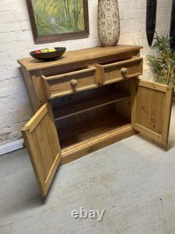 Vintage Kitchen Pine Cupboard Solid Wood Pantry Drawers Cutlery Side Table Stora