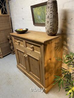 Vintage Kitchen Pine Cupboard Solid Wood Pantry Drawers Cutlery Side Table Stora