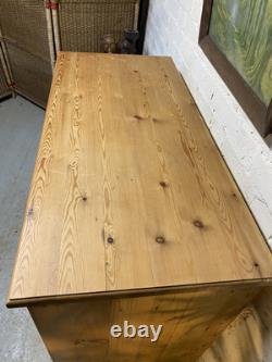 Vintage Kitchen Pine Cupboard Solid Wood Pantry Drawers Cutlery Side Table Stora