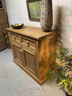 Vintage Kitchen Pine Cupboard Solid Wood Pantry Drawers Cutlery Side Table Stora