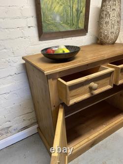 Vintage Kitchen Pine Cupboard Solid Wood Pantry Drawers Cutlery Side Table Stora