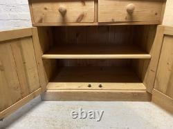 Vintage Kitchen Pine Cupboard Solid Wood Pantry Drawers Cutlery Side Table Stora