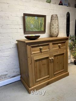 Vintage Kitchen Pine Cupboard Solid Wood Pantry Drawers Cutlery Side Table Stora