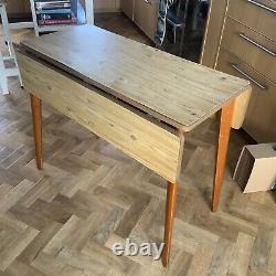 Vintage Kitchen Table Formica Wood Grain Drop Leaf 1960s Mid Century Retro