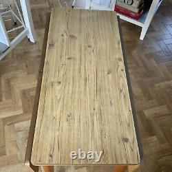 Vintage Kitchen Table Formica Wood Grain Drop Leaf 1960s Mid Century Retro