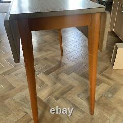 Vintage Kitchen Table Formica Wood Grain Drop Leaf 1960s Mid Century Retro