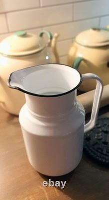 Vintage Kitchen Utensils Set Enamel Kettle Jug