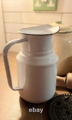 Vintage Kitchen Utensils Set Enamel Kettle Jug