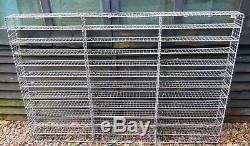 Vintage Large Industrial Style Metal Wire Wall Shelving Rack Unit Compartments