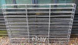 Vintage Large Industrial Style Metal Wire Wall Shelving Rack Unit Compartments
