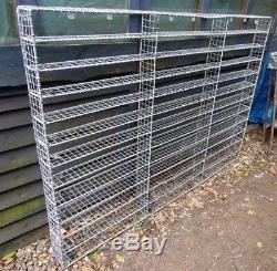 Vintage Large Industrial Style Metal Wire Wall Shelving Rack Unit Compartments