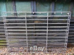 Vintage Large Industrial Style Metal Wire Wall Shelving Rack Unit Compartments