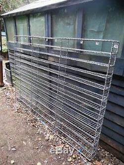 Vintage Large Industrial Style Metal Wire Wall Shelving Rack Unit Compartments