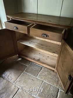 Vintage Late C20th European Style Solid Pine Cupboard Kitchen Cabinet Sideboard