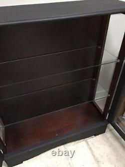 Vintage Late C20th Painted Black China Glazed Display Drinks Cabinet Bookcase