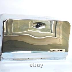 Vintage Lincoln BeautyBox Chrome Bread Box Mid Century Modern Retro Kitchen MCM