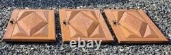 Vintage MCM Diamond Solid Oak Cabinet Doors Amerock Hardware 29.75 L x 14.25 W