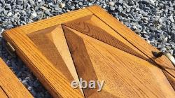 Vintage MCM Diamond Solid Oak Cabinet Doors Amerock Hardware 29.75 L x 14.25 W