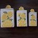 Vintage Mcm Floral Ceramic Kitchen Canister Set Signedgranny Cottagecore Retro