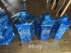 Vintage MID-CENTURY MODERN Ceramic Kitchen Canisters Set Holiday Design-esque