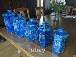 Vintage MID-CENTURY MODERN Ceramic Kitchen Canisters Set Holiday Design-esque