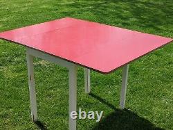 Vintage MID Century 50's/60's Dining Table Chairs Set Formica Kitchen Retro Red
