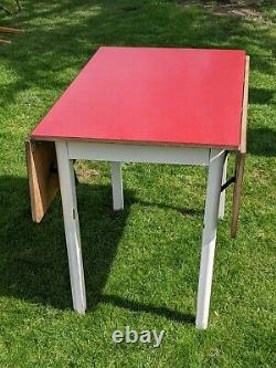 Vintage MID Century 50's/60's Dining Table Chairs Set Formica Kitchen Retro Red