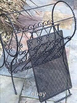 Vintage Magazine Rack With Removable Tray