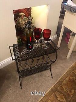 Vintage Magazine Rack With Removable Tray