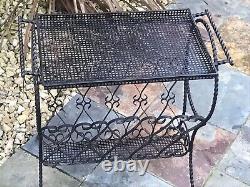 Vintage Magazine Rack With Removable Tray
